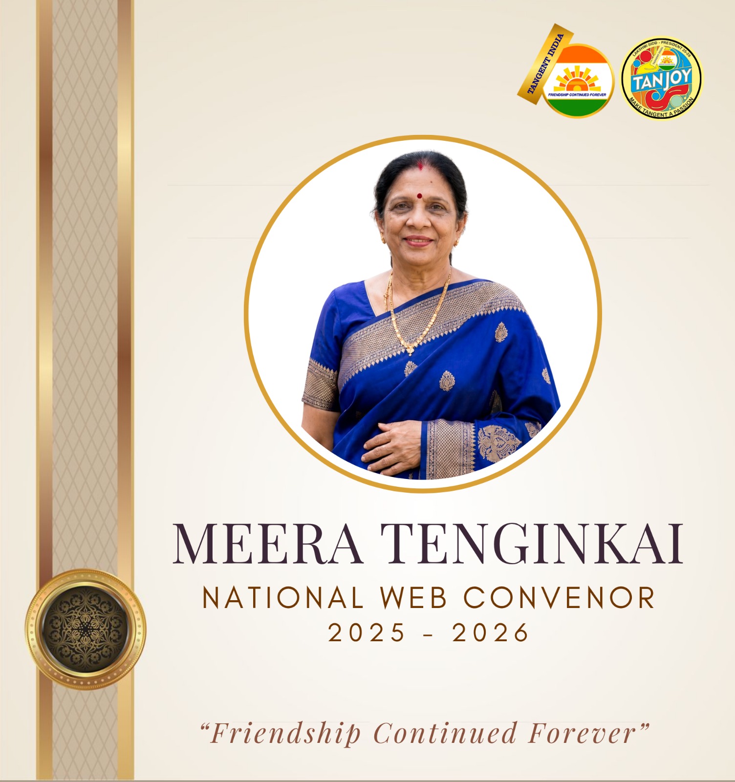 Elegant custom photo magnet honouring Meera Tenginkai, crafted by SnapnStick
